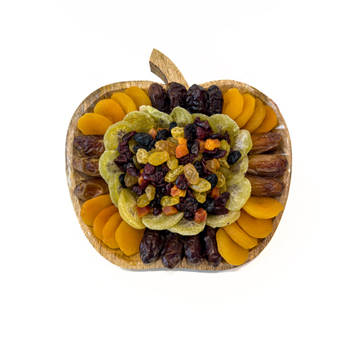 Apple Wooden Tray Dates &amp; Dried Fruits 